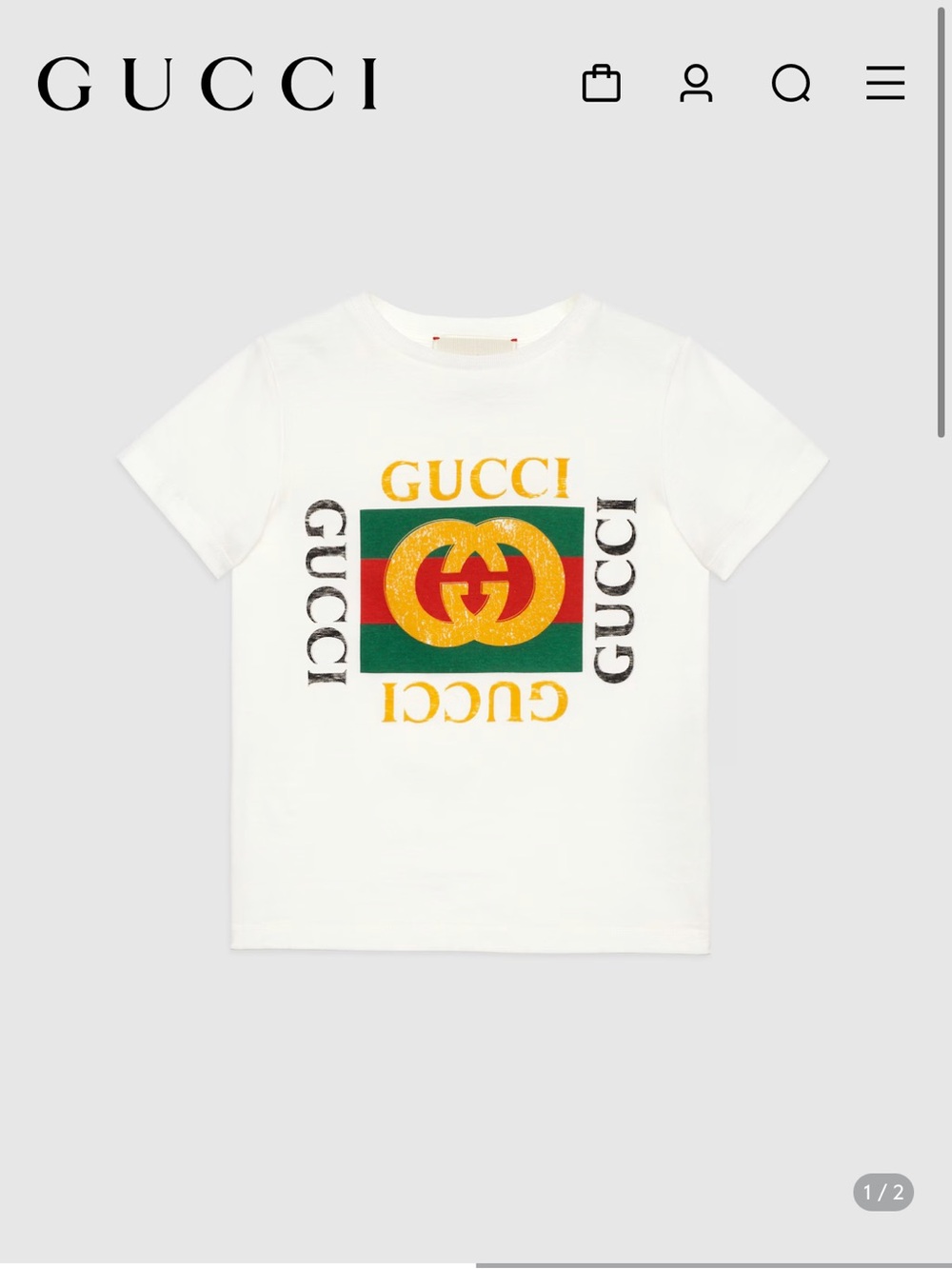 Children's cotton T-shirt with Gucci logo
 size 4